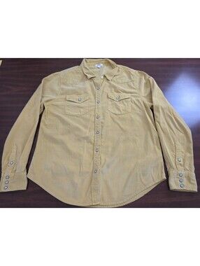 Dylan Yellow Corduroy Long Sleeve Button Down Shacket Medium 100% Cotton Casual